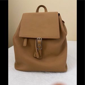 Coach Legacy Tan Leather Drawstring Backpack